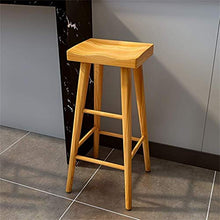 Sgabello da bar in stile retrò, con gambe in legno, ergonomico, quadrato, per cucina, pub, caffetteria, colore: marrone chiaro, dimensioni: 45 cm