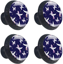 Angel Unicorn Star Night Navy Pomelli per Porta Set di 4 Pomelli per Mobili Manopole per Cassetti Cucina Armadio Vetro