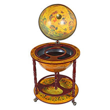 Design Toscano Mappamondo - replica italiana del sedicesimo secolo Mobile Bar dotato di rotelle, MDF e legno, seppia, 96,5 cm