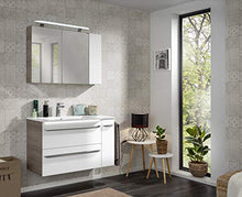 FACKELMANN - Lavabo in marmo colato Luxor sinistro/lavabo in marmo colato, dimensioni: circa 100 x 14,5 x 48,5 cm (L x A x P): 100 cm