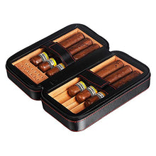 Caishuirong Cigar Box di stoccaggio Pelle Legno di Cedro Allineato Cigar Humidor può Tenere 6 Sigari Come Regalo Portatile di Viaggio Cigar Box Perfetto da Usare in Ufficio e Camera da Letto