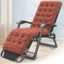 Olz Sedia reclinabile per Esterni Zero Gravity con Cuscino in Cotone a Quadri Arancioni e bracciolo massaggiante, Sedia a Sdraio Regolabile Extra Larga per Patio Giardino, Supporto 400 kg
