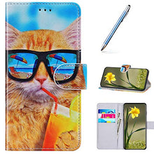 Pelle Portafoglio Cover Compatible with MOTO G7 Custodia Flip Libretto Animale Case Garfield,URFEDA PU Cuoio Chiusura Magnetica Case Cover Stile Vani di Carte Coper tura Custodia per MOTO G7 Plus