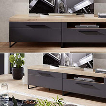 Stella Trading Loft-Two-Mobile TV (Parte Inferiore), Effetto Rovere Artisano, Colore: Grafite, 96 x 55 x 44 cm