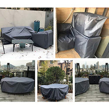 APOE Copertura per Mobili da Giardino, Copritavolo Esterno Impermeabile Rettangolare, Panno Oxford Antivento/UV per Proteggi Tavolo e Sedie da Esterni, Grigio