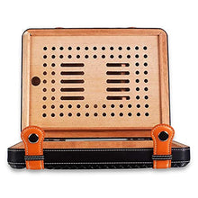 JINGZHUN Humidor per sigari, Cigar Box Legno di Cedro Black Mat Check in Pelle Cigar Humidor Moda E Semplice Cigar Box Portatile