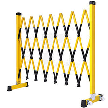 FMXYMC Barricata Pieghevole, Barriere stradali Portatili, Recinzione Mobile Retrattile con Ruote, Materiale Isolante in Acciaio Inossidabile, Giallo e Nero,1.2x6m