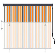UnfadeMemory Tenda a Rullo per Esterni Meccanismo a Manovella 160x250 cm Blu e Gialla