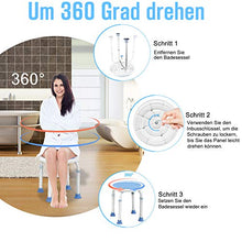 LARS360 Medical - Sgabello da doccia, in alluminio e HDPE, regolabile in altezza, con supporto antiscivolo fino a 120 kg