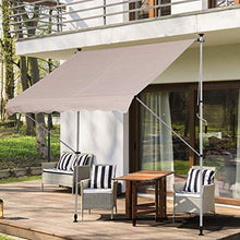 Outsunny Tenda da Sole per Esterno a Rullo con Manovella, Telaio Telescopico e Angolazione Regolabile, Beige, 200x150cm