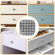 Set di 4 maniglie rotonde per armadio da cucina, credenza, cassettiera, cassettiera, con viti, per cucina, comò, armadietto, bagno, armadio, nero e bianco quadrato a scacchiera