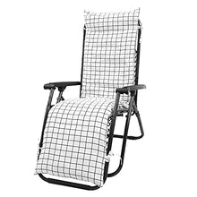 Cuscino per Sdraio Lettino,Cuscini per Sdraio da Giardino,170 x 45 cm Portatile Cuscino Reclinabile Sedia Relaxer Coprisedile,Smontaggio Pulizia (Plaid bianco)