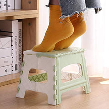 Sgabello pieghevole in plastica, per adulti, portatile, per casa, cucina, treno, bagno (verde chiaro, 1 pz)