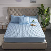 GEBIN Imbottito Trapuntato Coprimaterasso, Proteggi Materasso, Traspirante, Anallergico, Antiacari, Super Morbido Silenzioso, 36cm di profondità, con Due Federe (Blu,180x200cm)
