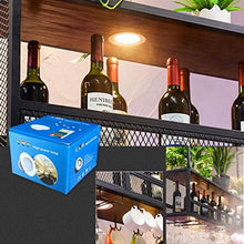 Organizzare Cucina Iron Art Portabottiglie da Appendere in Legno massello con Luce ， Porta calici Industriale a 2 Livelli Sh Mensola Decorativa a soffitto per ristoranti Cucine/l Cantine C