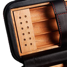 Caishuirong Cigar Box di stoccaggio Pelle Legno di Cedro Allineato Cigar Humidor può Tenere 6 Sigari Come Regalo Portatile di Viaggio Cigar Box Perfetto da Usare in Ufficio e Camera da Letto