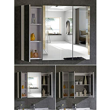 BXSZVOK Armadio a Specchio a Parete, Armadio da Bagno Integrato per stoccaggio, 3 Porte con 3 Strati di partizioni