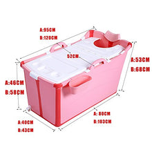 JZM Vasca da Bagno per Adulti in Plastica Extra Large Vasca per Bambini per Uso Domestico Vasca da Bagno Pieghevole Portatile (Colore: Blu Rosa Dimensioni: A B),B(Adult)-Pink
