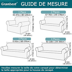 Granbest - Copridivano impermeabile a 3 posti con braccioli, rivestimento per divano estensibile Jacquard per soggiorno (3 posti, rosso Vineux)