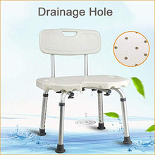 WCY Sedia da Bagno, Sedile Doccia con Schienale Rimovibile, Gambe di Altezza Regolabile Comfort Sgabello da Bagno Sgabello Doccia Slot per Adulti/Bambini yqaae