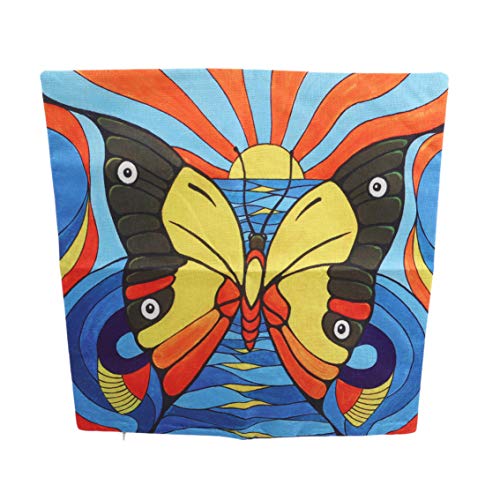 Weiy - Set di cuscini decorativi, motivo: fiori e uccelli, farfalle
