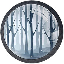 Nevicate Inverno Foresta Natura Pomelli per Porta Set di 4 Pomelli per Mobili Manopole per Cassetti Cucina Armadio Vetro
