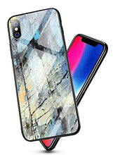 Suhctup Compatibile con iPhone X Custodia Protettiva in Vetro Temperato 9H + Cornice Paraurti in TPU Silicone Morbido Assorbimento degli Urti a 360 Gradi Protezione -Marmo 1