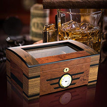 Minmin Cigar Box Legno di Cedro alcoholized idratante Trasparente Tetto apribile Visibile Grande capacità a Due alcoholized Cigar Cabinet, 350x240x150mm Accessori del Sigaro (Size : 350x240x150mm)