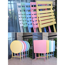 CGBF-Mobili da Giardino 3 Pezzi Tavolo e Sedia Pieghevoli in Ferro Antiruggine per Patio per Giardino Esterno Portico Prato,Giallo