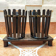 LWW Wine Rack, 2 bottiglie Holder fatto a mano di bambù di stile Retro Mostra Mensole, 28 x 13,5 x 20 cm