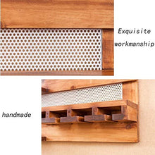 OLDJTK A Parete in Legno Wine Rack, Ristorante Living Room Bar Semplice Supporto di Vetro di Vino/Creativo mensola/Supporto Calice/Red Wine Bottle Holder, 28x6x14.5 Pollici