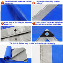 BORNET Telone in PE Ispessito Panno Antipioggia Isolante Termico Bifacciale Impermeabile per Esterni Tendalino Parasole E Telone Antipioggia in Plastica per Camion Telo Tenda Blu Argento,2x5m