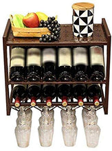Y DWAYNE Portabottiglie per Vino Moderno in Metallo Portabottiglie per Vino-Decorazione per la casa Portabottiglie da Parete, può Contenere 12 Bottiglie di Vino e 12 bicchieri-80 * 30 * 42 cm