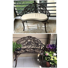GaoF Panca da Giardino Poltrona, Poltrona da Giardino, Panca in Metallo con Schienale e braccioli, mobili da Giardino, Comoda Sedia da Giardino a 2
