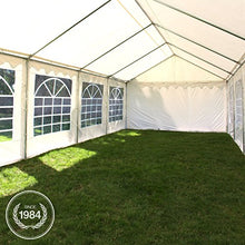 TOOLPORT Tendone per Feste 4x6 m PVC Grigio-Bianco 100% Impermeabile Gazebo da Giardino Tendone da Esterno Tenda Party