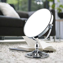 DIHAO Portatile Specchio Makeup/Specchio da Trucco/Specchio Cosmetico, Touch Screen 360° Girevole per Trucco Camera da Letto Rasatura e Viaggio, Cromato (24 * 14 * 30cm)