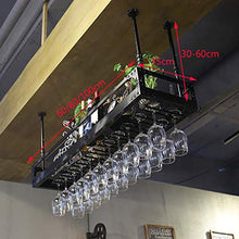 Portavini Portabottiglie in Ferro Battuto A Soffitto, Altezza E Spaziatura Regolabili, Supporto per Calice Sospeso, Espositore per Espositore per Portabottiglie da Bar (Size : 80cm)