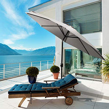 Outsunny Ombrellone da Giardino Φ300cm con Manovella e Inclinabile con Palo Smontabile, Metallo e Poliestere Grigio