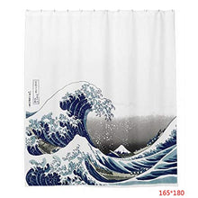 fgyhtyjuu Fgyhty Impermeabile Sea Wave Shower Curtain Muffa Resistente Stampa Digitale Bagno Drape Stile Giapponese