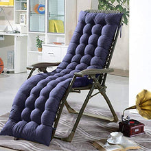 Cuasting, cuscino per sedia da sole, tappetino per mobili da giardino, spesso imbottito, per viaggi, vacanze, interni ed esterni (155,2 x 48 x 7,9 cm, blu navy)