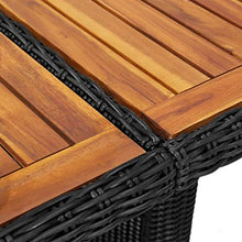Qnotici Tavolo da Pranzo da Giardino Tavolo da Campeggio Tavolo da Buffet Tavolo da Festa tavolino da Giardino 200x100x74 cm polyrattan Nero
