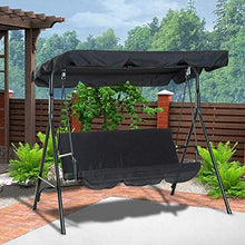 CTEJ Copertura di Ricambio per Baldacchino Altalena Tendalino per Sedia A Dondolo per Veranda Patio Giardino,Nero,195 * 125 * 15cm