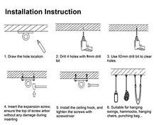 EKKONG Gancios per Soffitto, Suspension Ancoraggios da Parete in Acciaio Inox, Ganci per Altalena Supporto per Sacco da Box Love Swing Sling Trainer, capacità di carico Fino a 400KG (U)