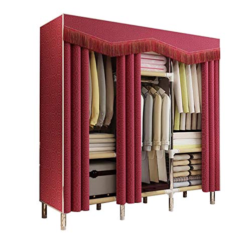 HMEIGUI Organizer Portatile per Armadio – Guardaroba in Panno di Poliestere con Asta per Appendere, Cerniera Extra Forte e Durevole.
