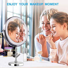 Specchio cosmetico Illuminato, Specchio cosmetico con ingrandimento 1X / 10X Specchio cosmetico Portatile Rotazione a 360 Gradi a Batteria