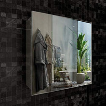 styleglass Mobile Bagno Quadrato Sea in Acciao Inox, 40 x 40 cm, Made in Italy, Armadietto Bagno Pensile con Anta a Specchio e Ripiano Interno, Reversibile, Kit Fissaggio Murale Incluso