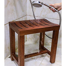 Doccia Sgabello da Sedile, Panca da Bagno, Acero Duro Struttura Stabile Antiscivolo 150kg Ecologico per I Servizi Igienici, Cucina, Hotel, Sauna LSXIAO (Color : Brown, Size : 42x28x43cm)