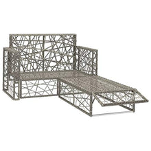 vidaXL Set Divani da Giardino 2 pz con Cuscini Foderati Lavabili Modulare Leggero Elegante Sofa con Poggiapiedi Arredi da Esterno in Polyrattan Grigio