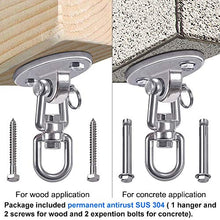 1100KG Capacità Acciaio inossidabile 360° Ruote gancio appendiabiti, gancio soffitto, gancio altalena con bullone per calcestruzzo Set di legno Parco giochi per bambini Outdoor Seat Trapeze Yoga, GYM