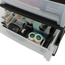 Iris Ohyama, Torre di stoccaggio, 3 cassetti da 30 L, con ruote, plastica robusta, ufficio, garage - Smart Wide Chest SWC-503 - Nero